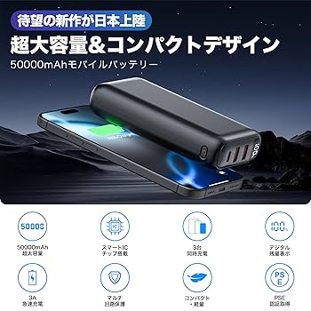 パソコン バッテリー 大容量 50000mAh PSE認証済 急速充電 カバー付 パソコン バッテリー 大容量 50000mAh PSE認証済 急速充電 カバー付