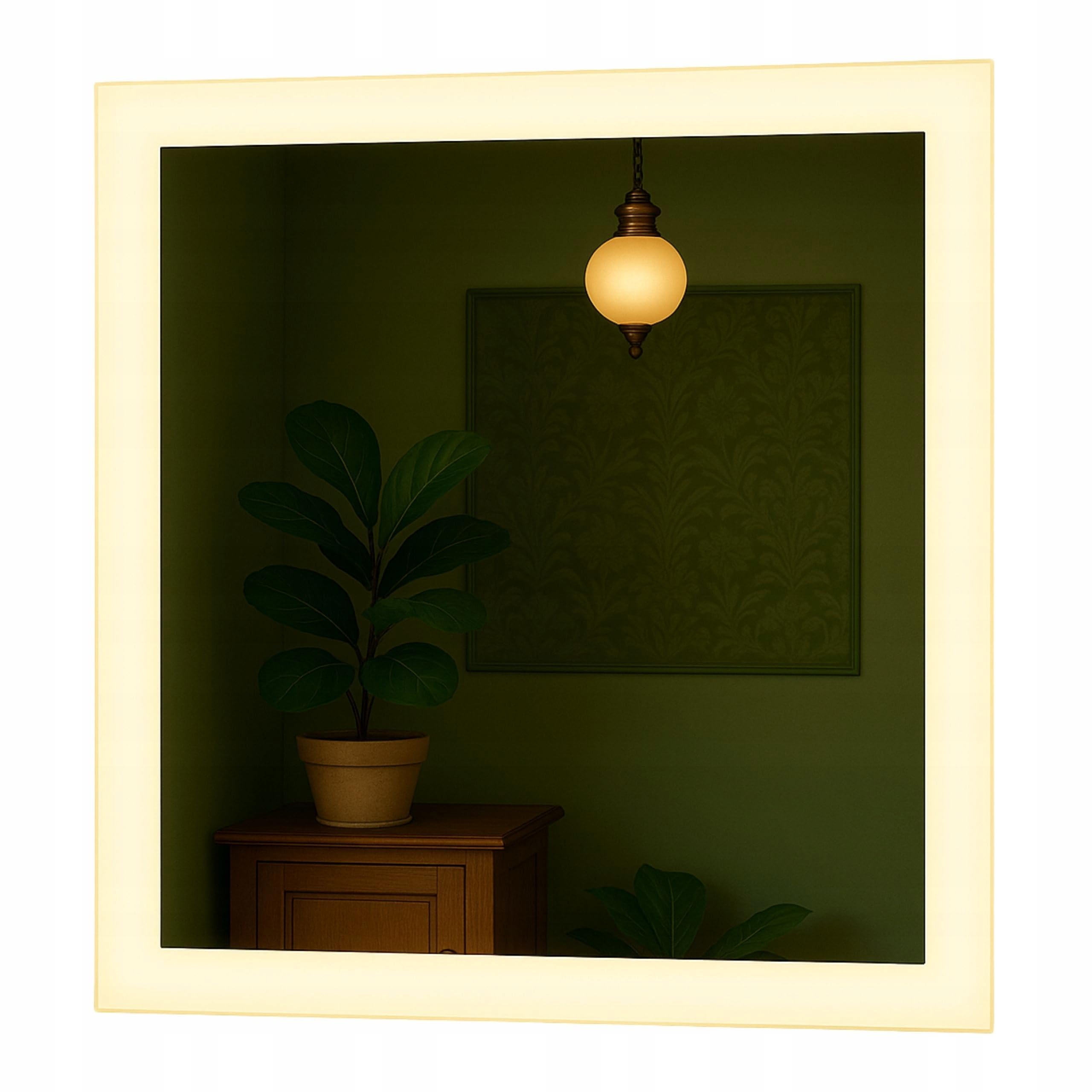 Agritrade AK LED Bathroom Mirror 90x90 cm, Backlit Illuminated Frameless Wall Mounted, 4000K Neutral White, Wall Switch Operated - TAURUS