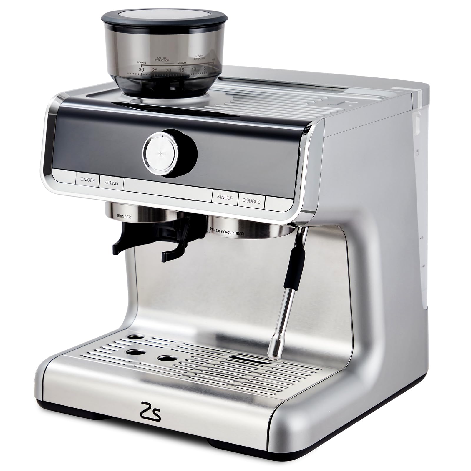 GAOMON Espresso Machine, 20 Bar Professional Coffee Maker with Grinder and Milk Frother Steam Wand, 2.8L Water Tank for Latte, Cappuccino, 1450W