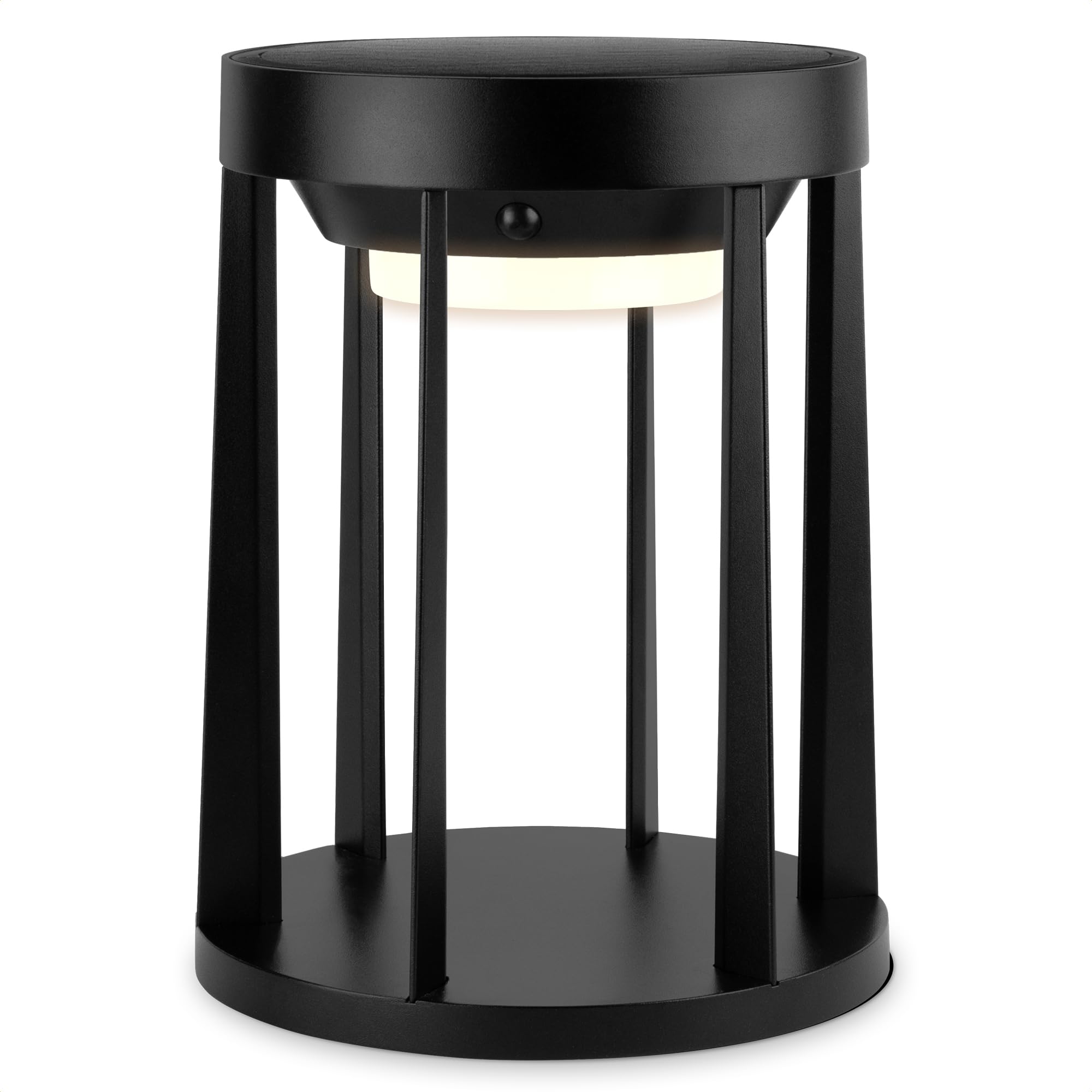 Brendz Solar Tischlampe Outdoor, 1000 Lumen, Warmweißes Licht, USB-C aufladbar, 3 Lichtstufen, bis zu 15 Stunden Leuchtdauer, LED Solar Laterne für draußen, Solarlaterne für Außen, Vela & Crux