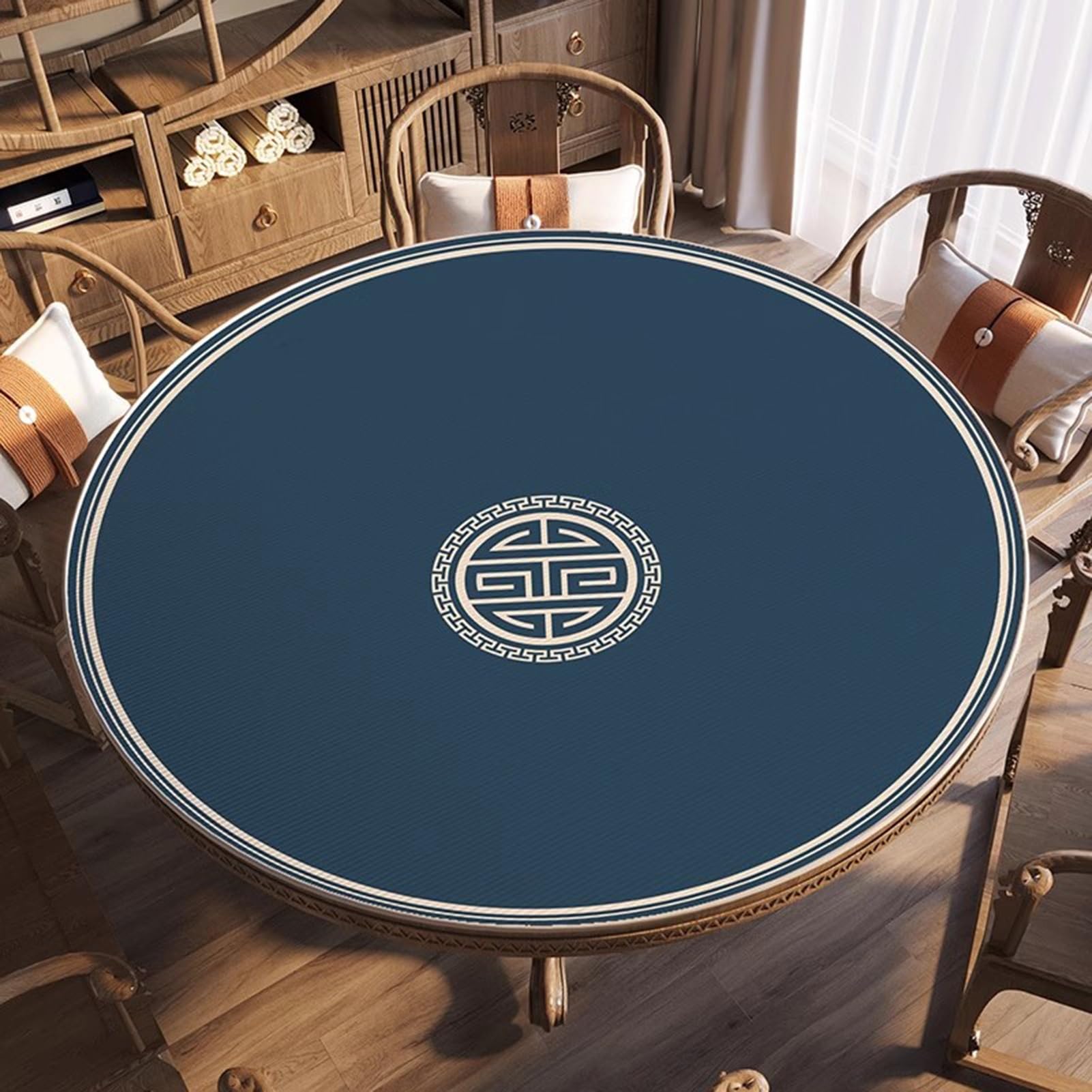 Zagęszczona i antypoślizgowa mata do zabawy w domu z gumowym podkładem gier Mahjong, poker, karcianych, planszowych kafelkowych(75cm/29.52in)