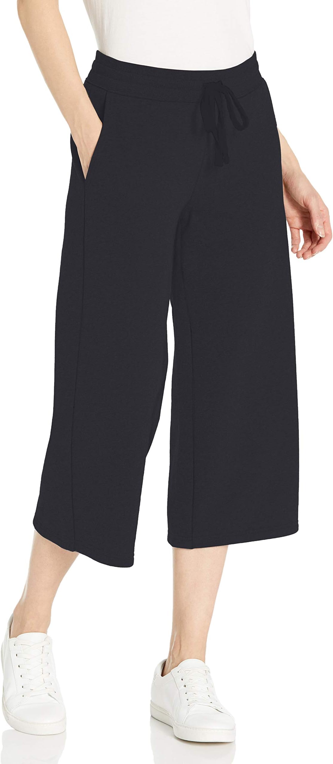 Women's French Terry Fleece Wide-Leg Crop Sweatpant