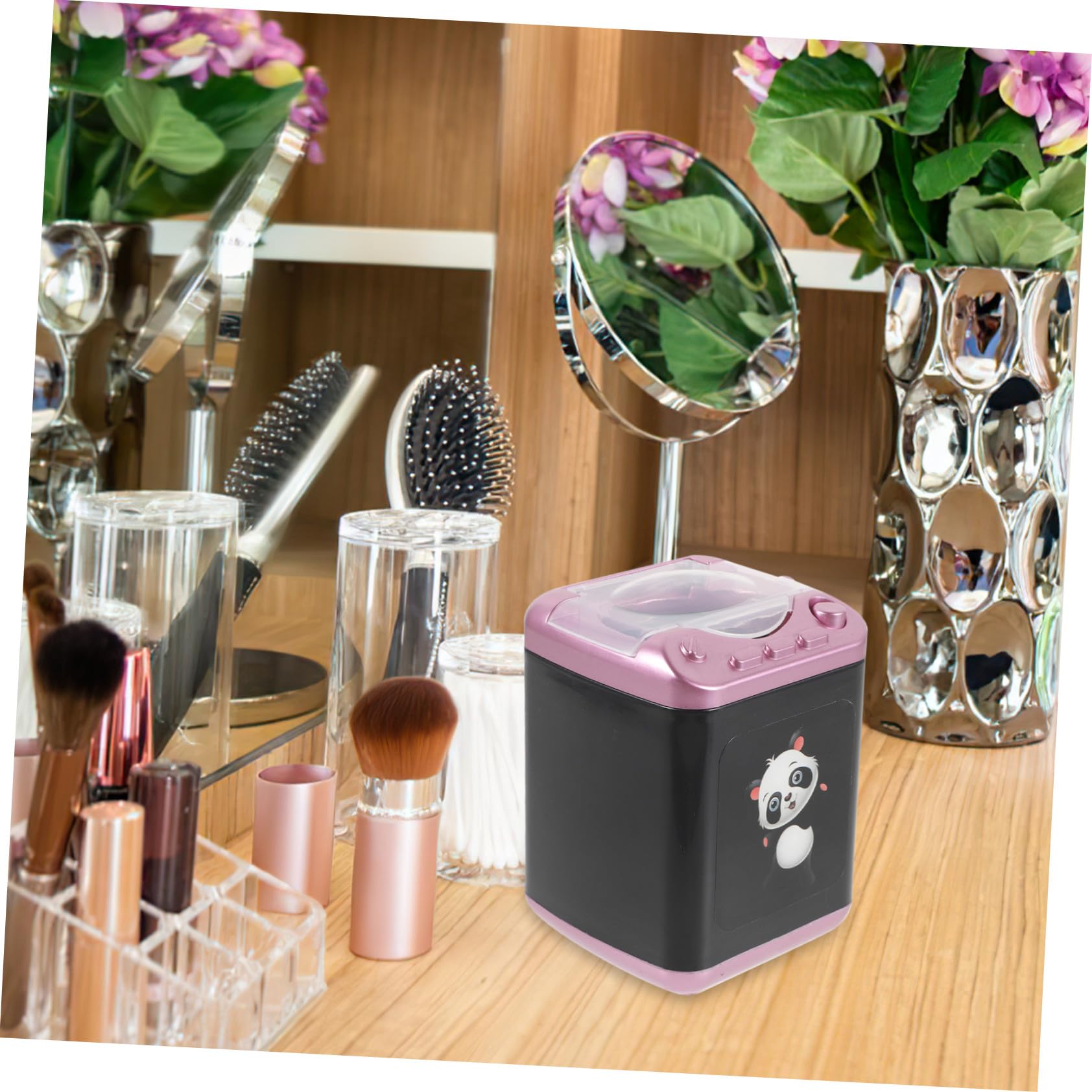 Pulitore Elettrico per Pennelli da Trucco in Plastico Funzione di Pulizia Profonda per Strumenti Cosmetici, per Lavaggio Pennelli e Spugnette Trucco Elettrico