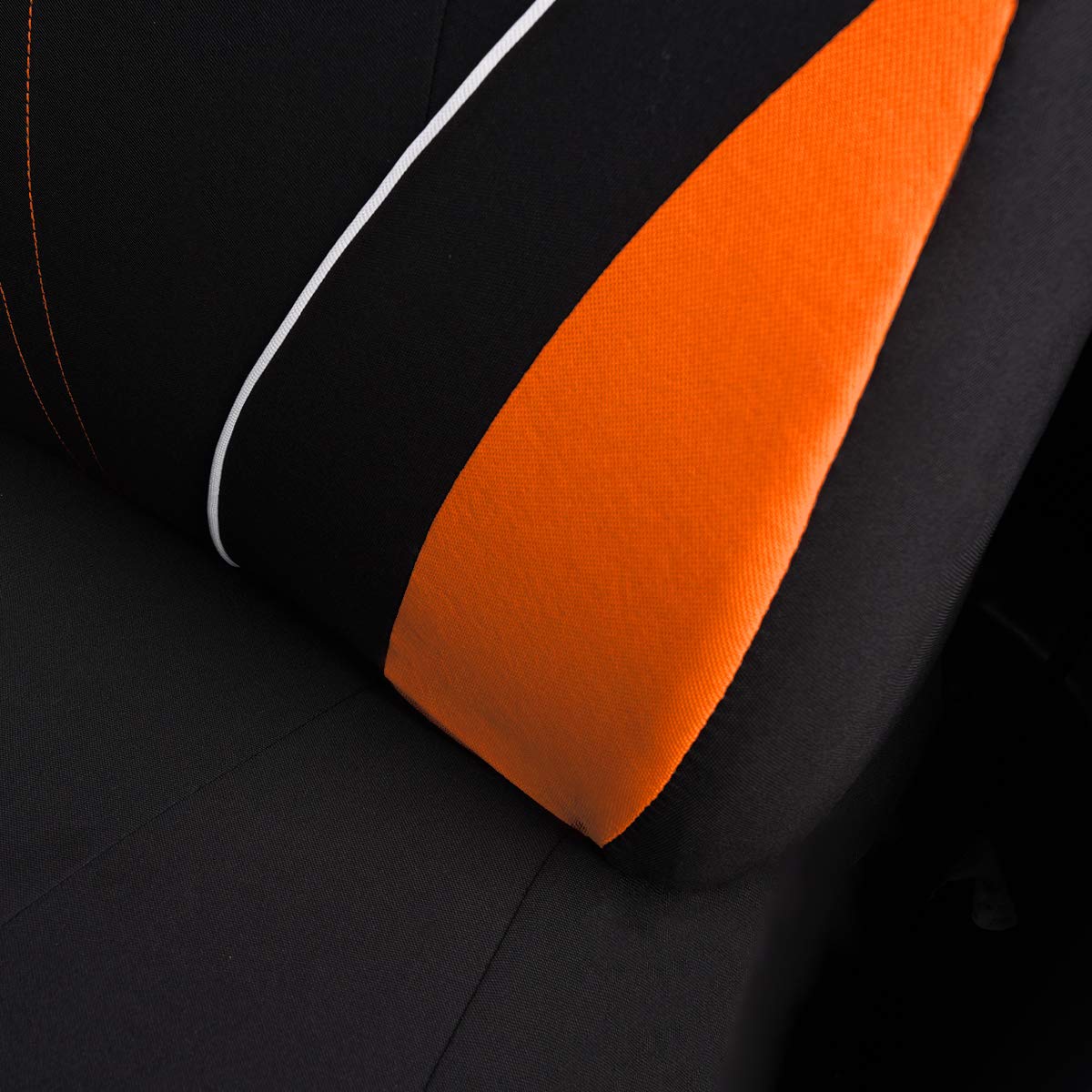 Flying Banner Set completo di coprisedili universali per auto, in tessuto a rete traspirante, compatibili con airbag (nero e arancione)