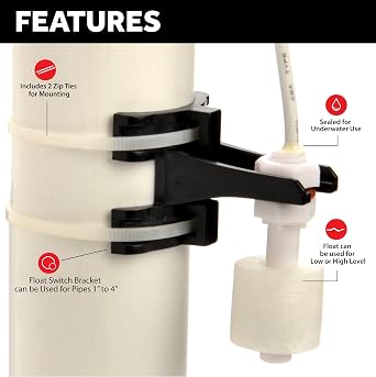 15 Feet Water Level Float Switch with Mounting Bracket