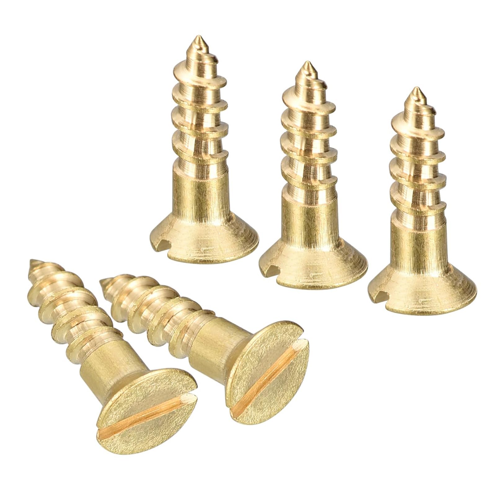 TA-VIGOR M3.5 x 12mm Brass Wood Screws, 25PCS Flat Head Self Tapping Screws — image 1