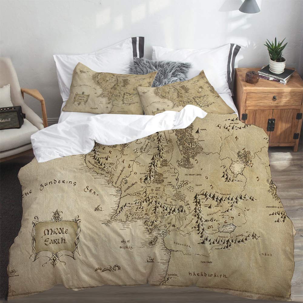 Odot Copripiumino 3 Pezzi Plissettato: Biancheria Letto Microfibra 100% Con Cerniera, 200x230 Cm Bianco