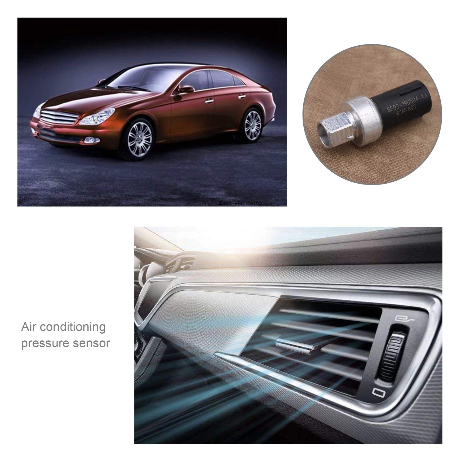 Tlily Capteur Pressostat AC Drucksensor 6F93-19D594-AA Pour Ford Focus Fiesta Escape