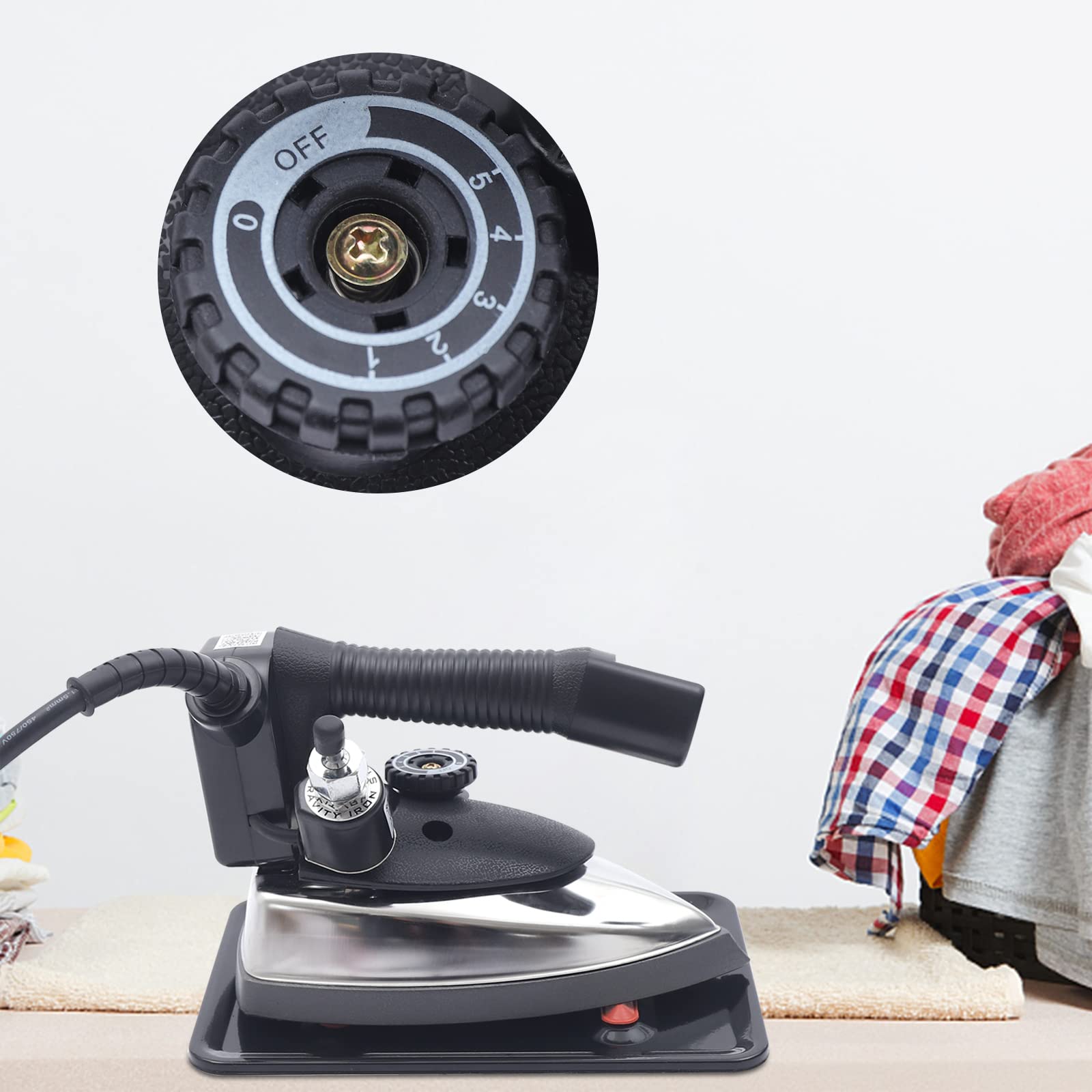 1200W Industrial Electric Steam Iron, Professional Steam Iron with Non-Stick Soleplate, Temp Range 140~428°F, 3L Water Tank, for Hotels Dry Cleaners Garment Factories