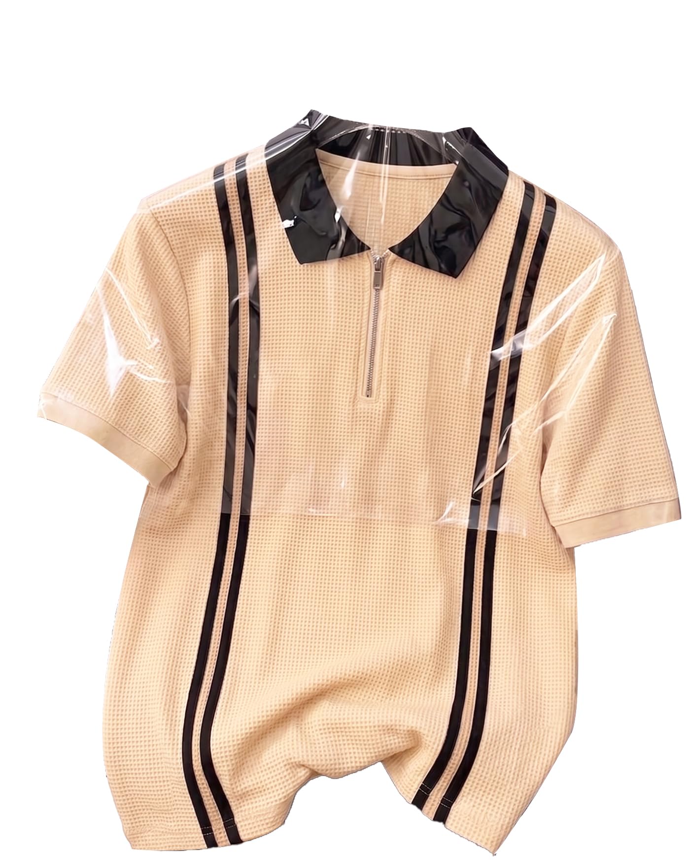ausk Women’s Fashion Polo Knitwear T-Shirt | Half Sleeves | Contrast Vertical Stripe Design | Casual Summer Fit-picture-44