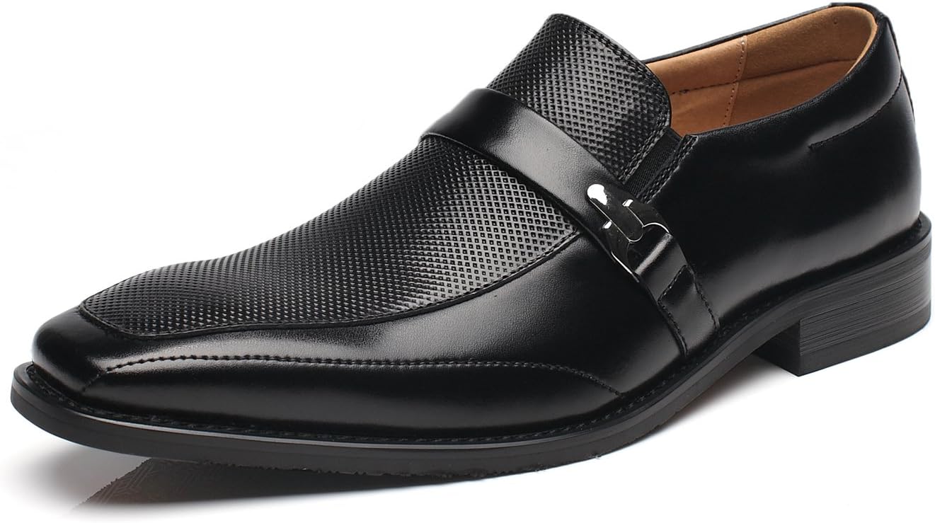 Mens Slip On Buckle Loafer Moc Toe Oxford Shoes Comfortable Classic Formal Business Shoes