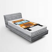 Vista 56 de Sábana Ambesonne bajera, ajustable, multicolor, en colores y tres tamaños