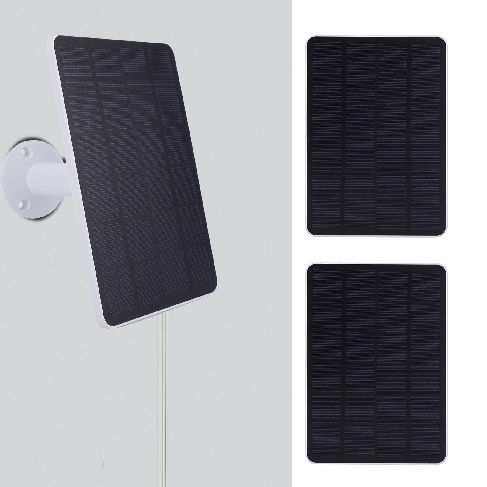 Sxhlseller Pannello Solare di Ricarica da 10 W per Fotocamera con Batteria Ricaricabile Pannello Solare Impermeabile IP65 da 2 Pezzi con Tre Porte per Telecamera di Sicurezza Ad Anello