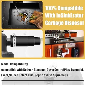 2 Set Dishwasher Connector Kit - Dishwasher Drain Hose Adapter with Inlet Connector, Hose Clamp, and Spring Clamps - Dishwasher Drain Connector Compatible with InSinkErator Garbage Disposals DWC-00