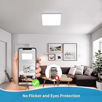 Riserva LED Ceiling Light 36W, IP44 Square, 6500K Cool White, 23cm [Energy Class E]