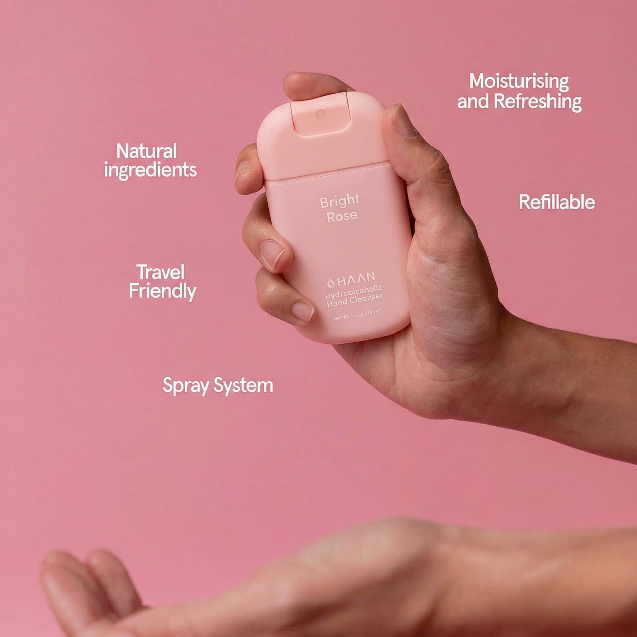 HAAN Hand-Feuchtigkeitsspray mit Aloe Vera (10 Stück) – 10 Stück pro Duft: Bright Rose