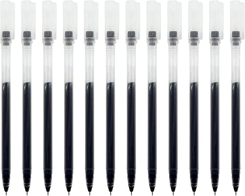 Miniatura 2 de Gullor Bolígrafo de tinta de gel delgado, punta fina, tinta de secado rápido, suministros de papelería escolar de oficina, tinta negra, 12 unidades