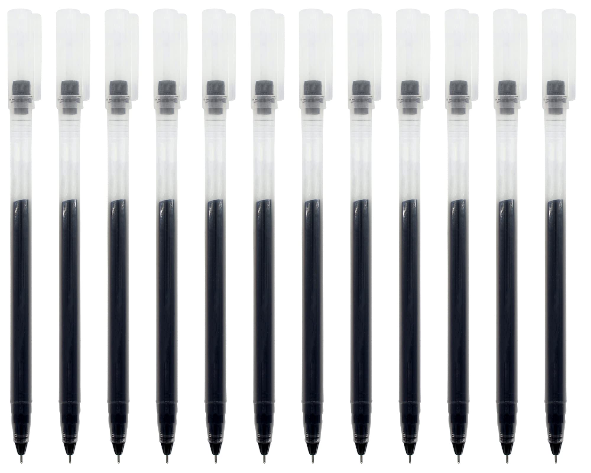 Gullor Slender Gel Ink Rollerball Pen, Quick Drying Ink Pens Fine Point, Office School Stationery Supplies, Black Ink, 24 Pieces - Image 2