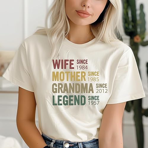 Miniatura 2 de Personalized Wife Mother Grandma Legend Shirt, Creative Mothers Day Gift T-Shirt, Customized Parent Wife Since T-shirt, Gift for Mom, Cute Graphic