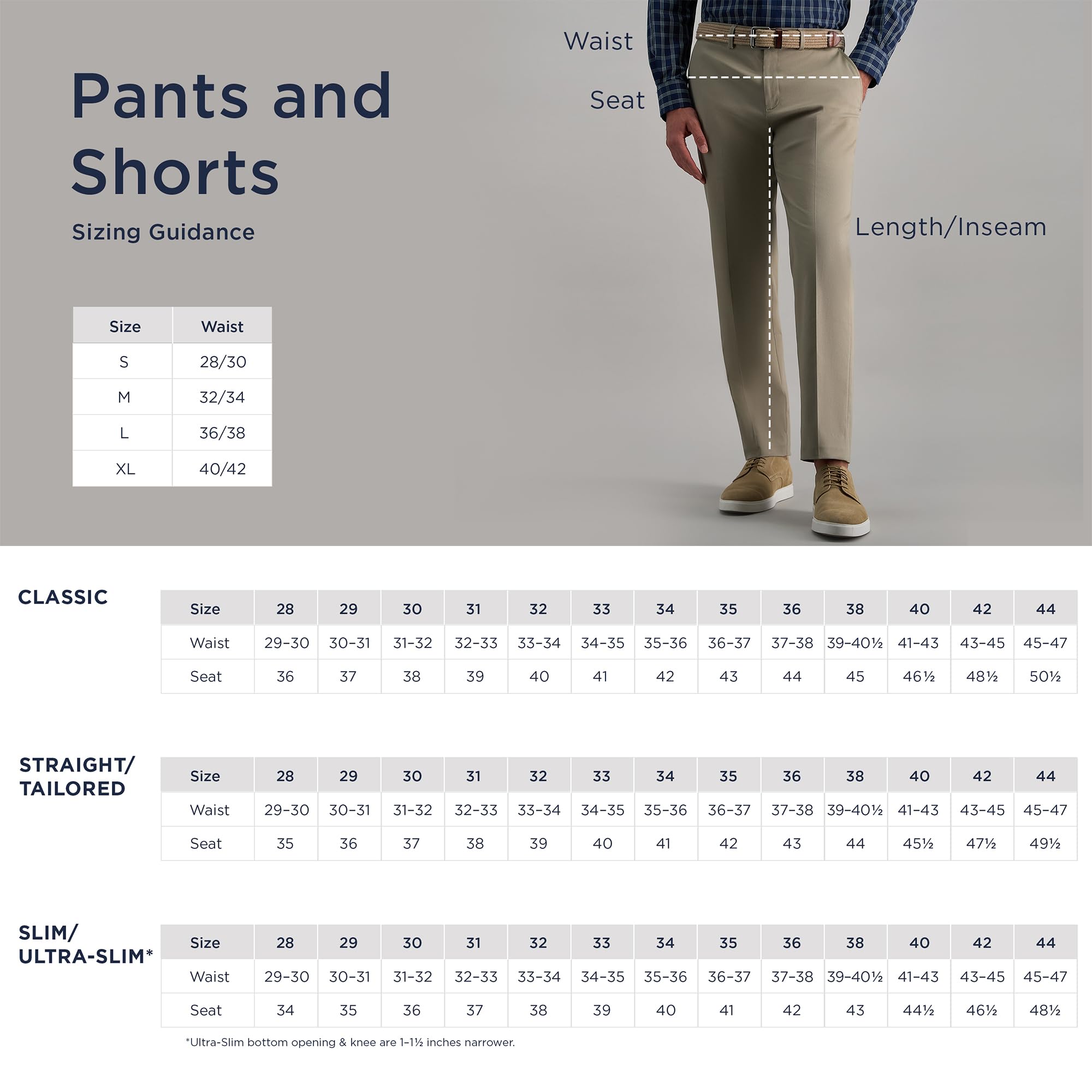 Haggar Classic Fit Flat Front Flex Waistband Stretch Dress Pant - Clásico Hombre