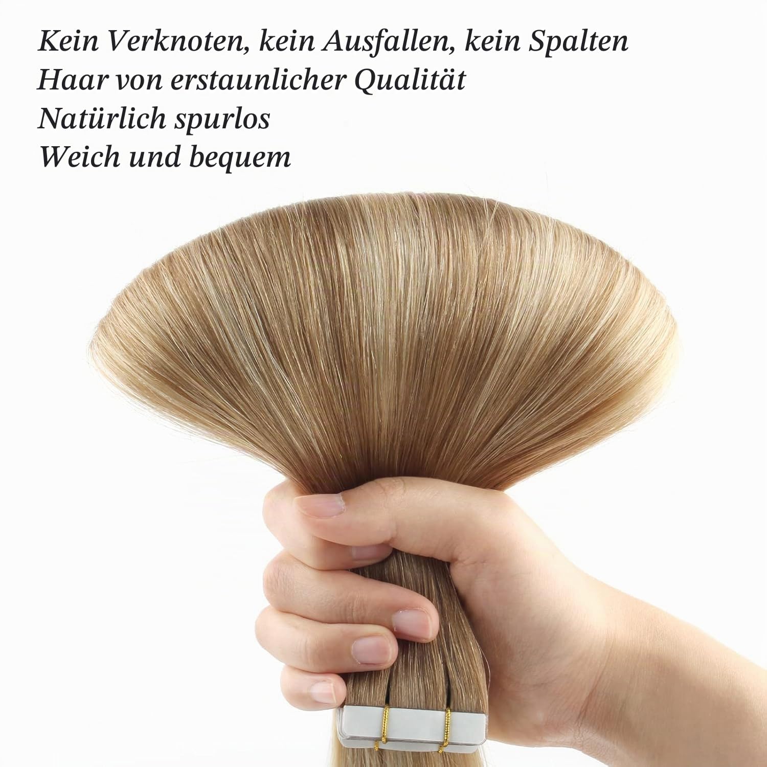 ABH AMAZINGBEAUTY HAIR Blond Tape Haarverlängerung 55cm Balayage | Remy Tape Extensions Echthaar, Skin Weft, #B8-18-60 Ombre Braun 50g 20 Stück, Unsichtbar, Wiederverwendbar, Haarverlängerung