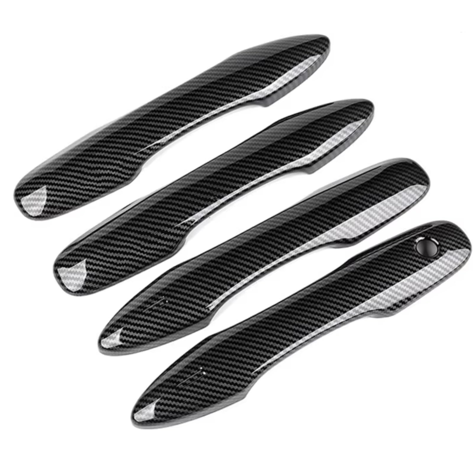 Qdzvalumv Carbon Fibe Car Door Handles Cover Shell Compatible With Toyota For Bz4x 2022 Car Door Handle Cover Scratch Protective Accessories Exterior Decoration Trim Set(Carbon Fibe)