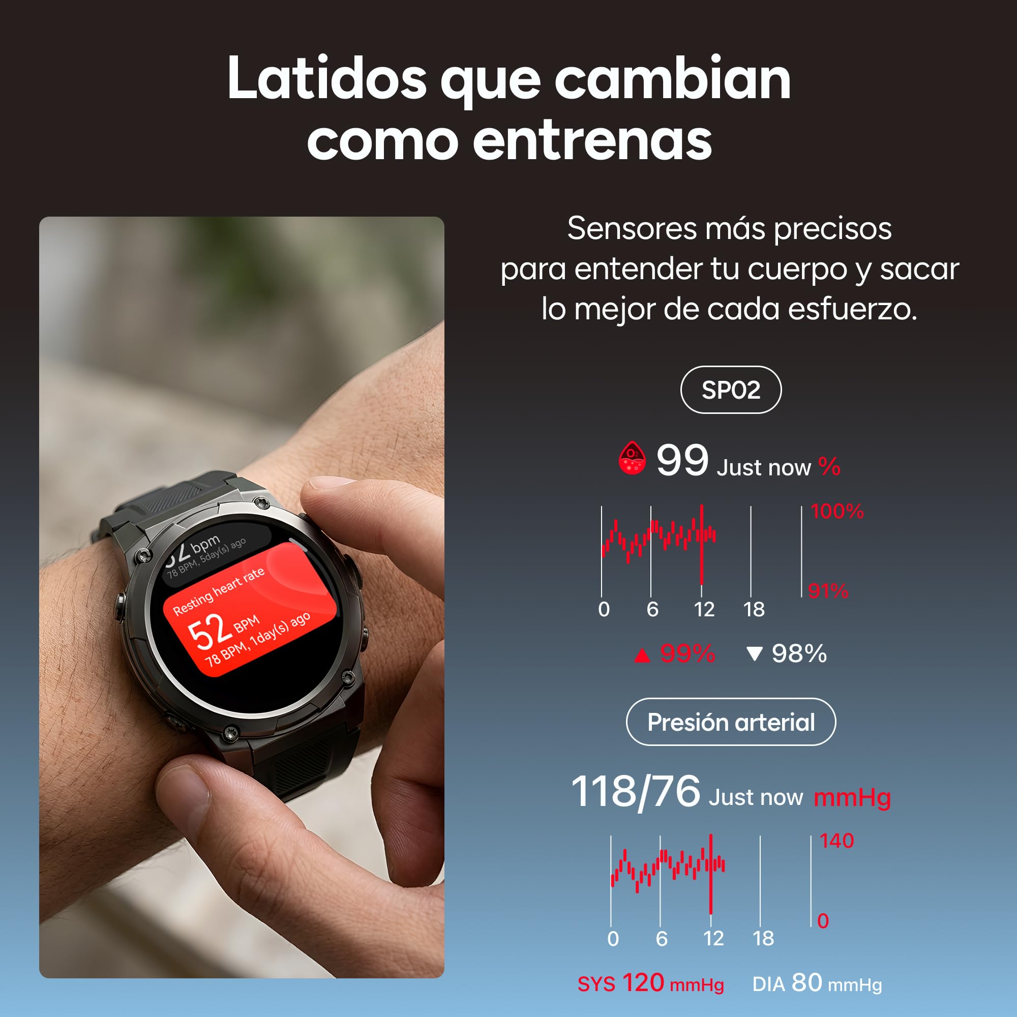 KSIX Explorer 2 Smartwatch Deportivo GPS Dual-Band para Running y Ciclismo, Reloj Outdoor montaña con altímetro barómetro brújula para Senderismo, Trekking, natación 5 ATM, Llamadas, pulsómetro