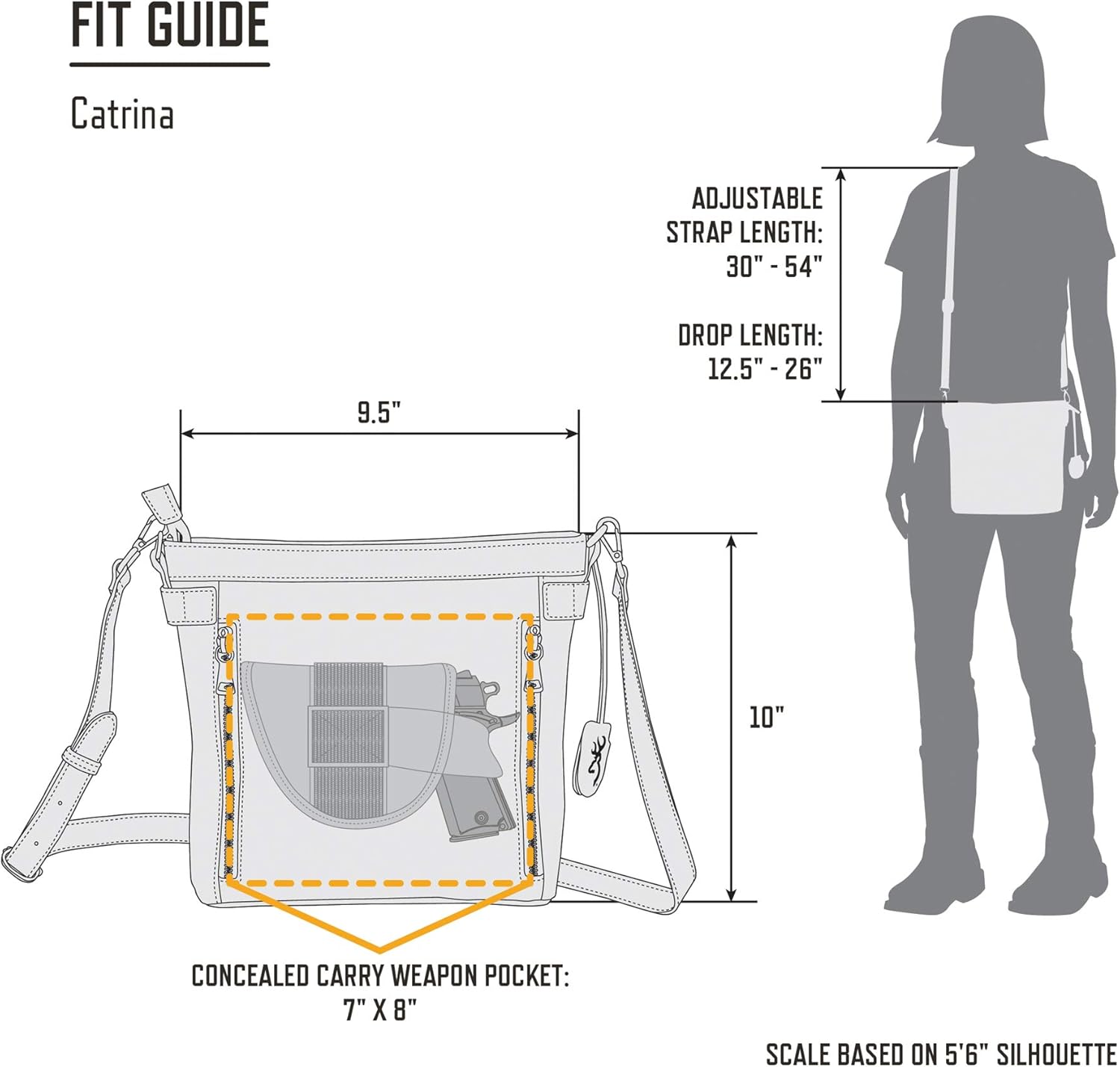 Browning Women's Concealed Carry Catrina Purse, Premium Holstered Handbag With Safety Locking Option - Image 7