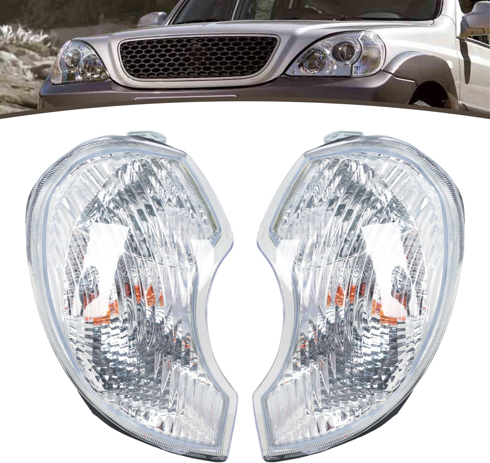 - For Hyundai Terracan 2001-2006 Front Corner Turn Signal Wide Light Lamp Indicator Headlamp with Bulb Pair