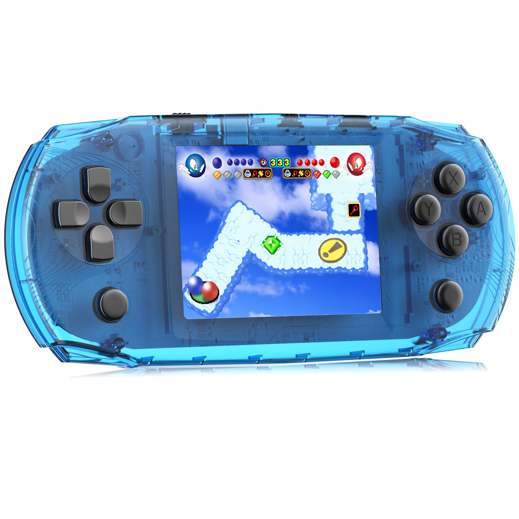 Handheld Game Console for Kids Preloaded 100 Retro Video Games, Portable Gaming System Rechargeable Battery 3.2" IPS Screen, Mini Travel Electronic Toy Gifts for Boys Girls (Blue)