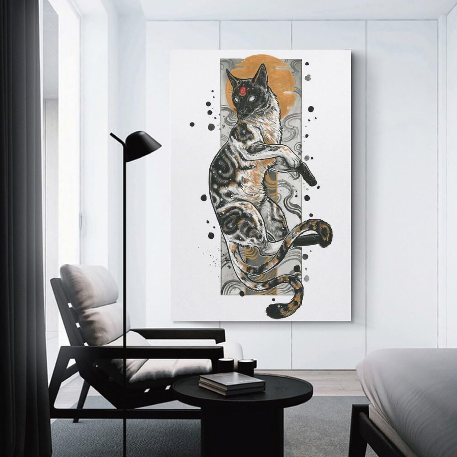 Junmoney Canvas Wall Decor Nekomata, 20x30inch(50x75cm), for Gallery Wall Decor And Room Displays, An Easy Match for Collected Prints