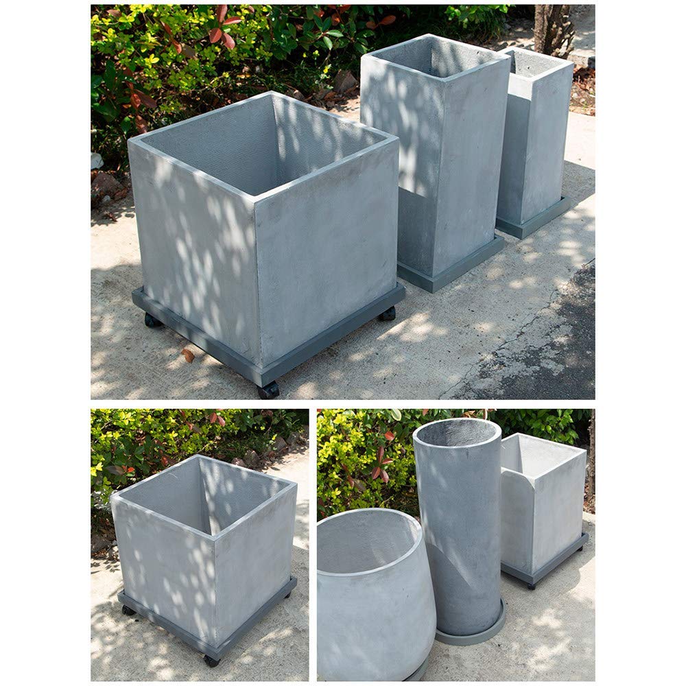 Portavasi resistente con ruote, 40 cm, nero, per interni ed esterni, perfetto per casa, giardino, versatile, durevole, facile mobilità, ideale per piante in vaso