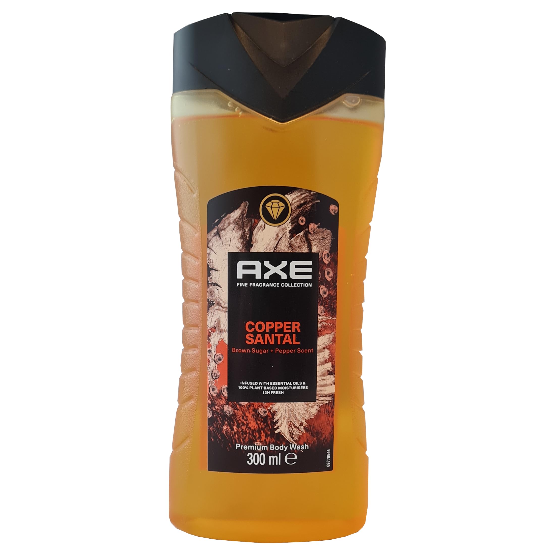 AXE Fine Fragrance Collection Copper Santal Duschgel, für 12 Stunden Frische mit dem Duft von Luxus-Parfüm - 6 x 300 ml - Vorteilspack
