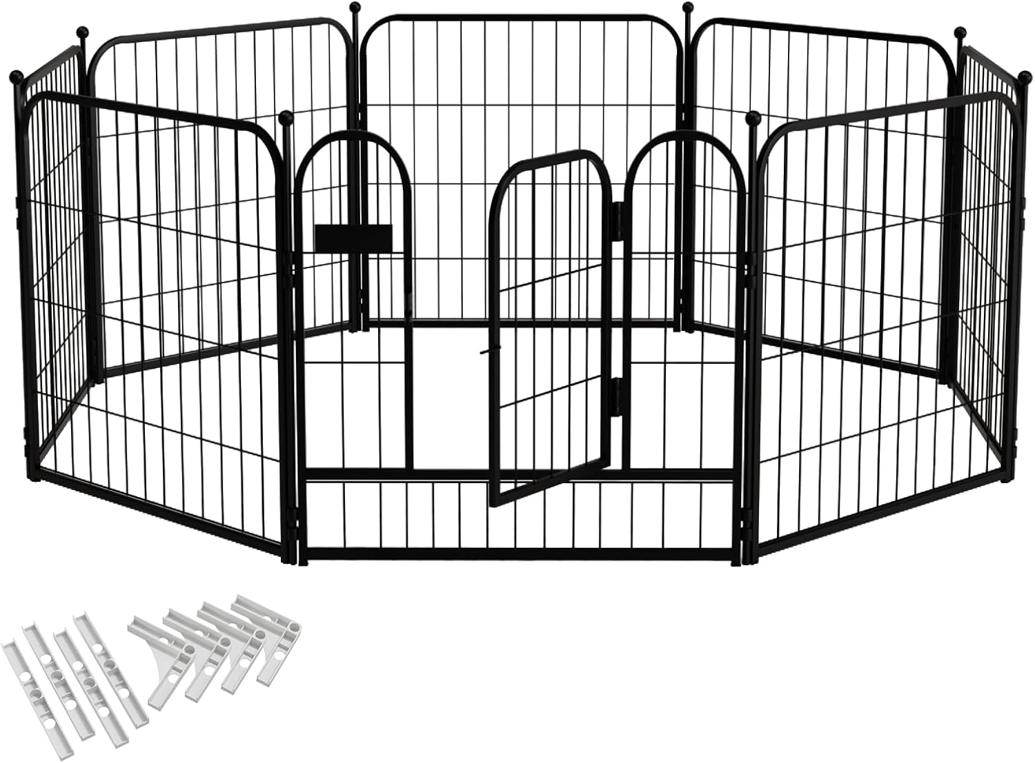 Mino Kesper Dog Play Pens Indoor, 8Panel Metal Dog