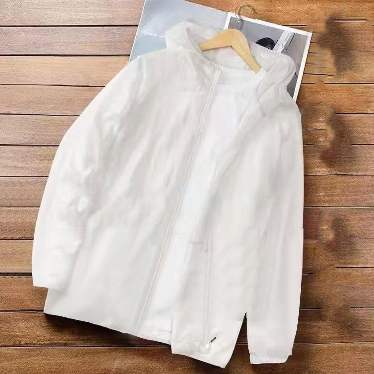 Women's Sun Protection Jacket Hoodie UPF 50+ Long Sleeve Zip Up Cooling Shirts Lightweight Outdoor Clothing L-XXXXL - Image 4