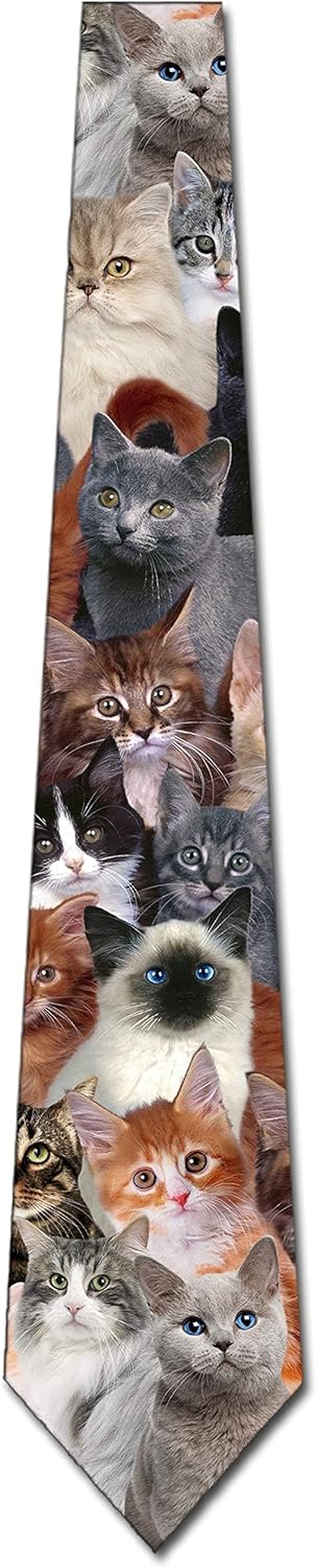 Three Rooker Cat Ties Mens Kitty Kat Meow Kitten Necktie