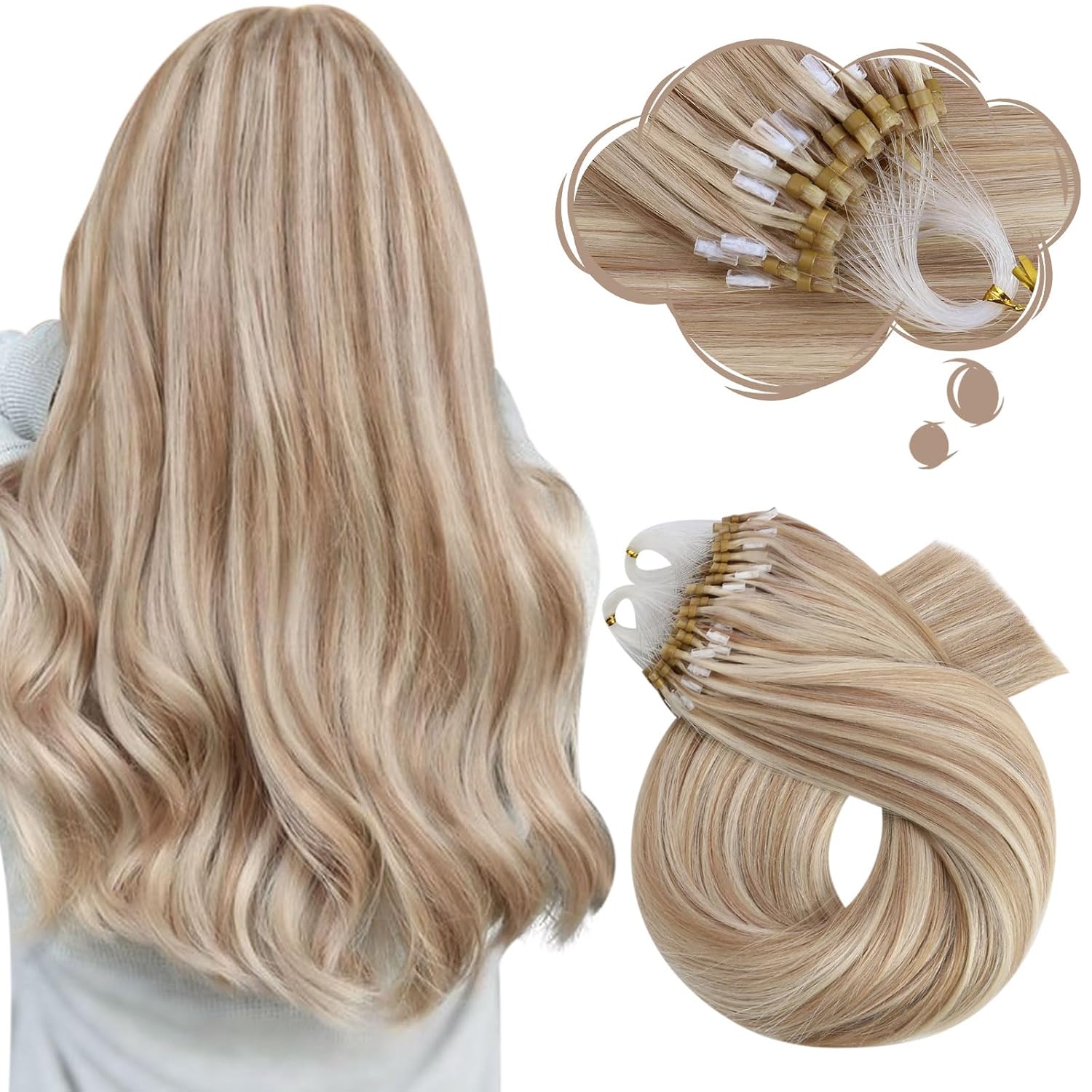 Moresoo Microlink Hair Extensions Real Human Hair