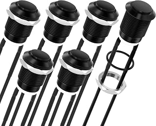 DaierTek 12mm Momentary Push Button Switch 12V Waterproof IP65 Pre-Wired 2 Pin Normally Open 6 Pack for Car Boat Marine Automotive