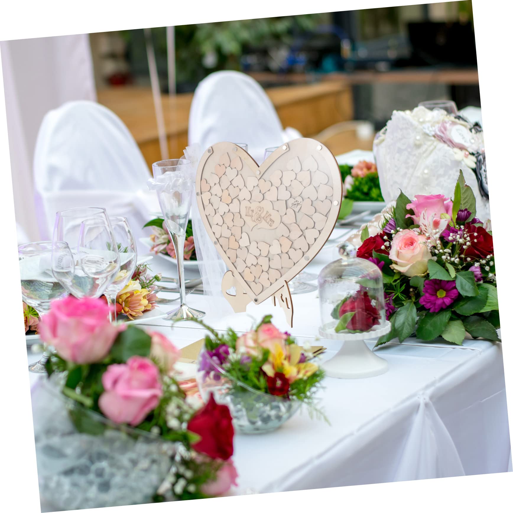 Zerodeko Mariage DIY Forme de Cœur Décoration de Mariage et Unique Alternative Invités pour Événements et Souvenirs