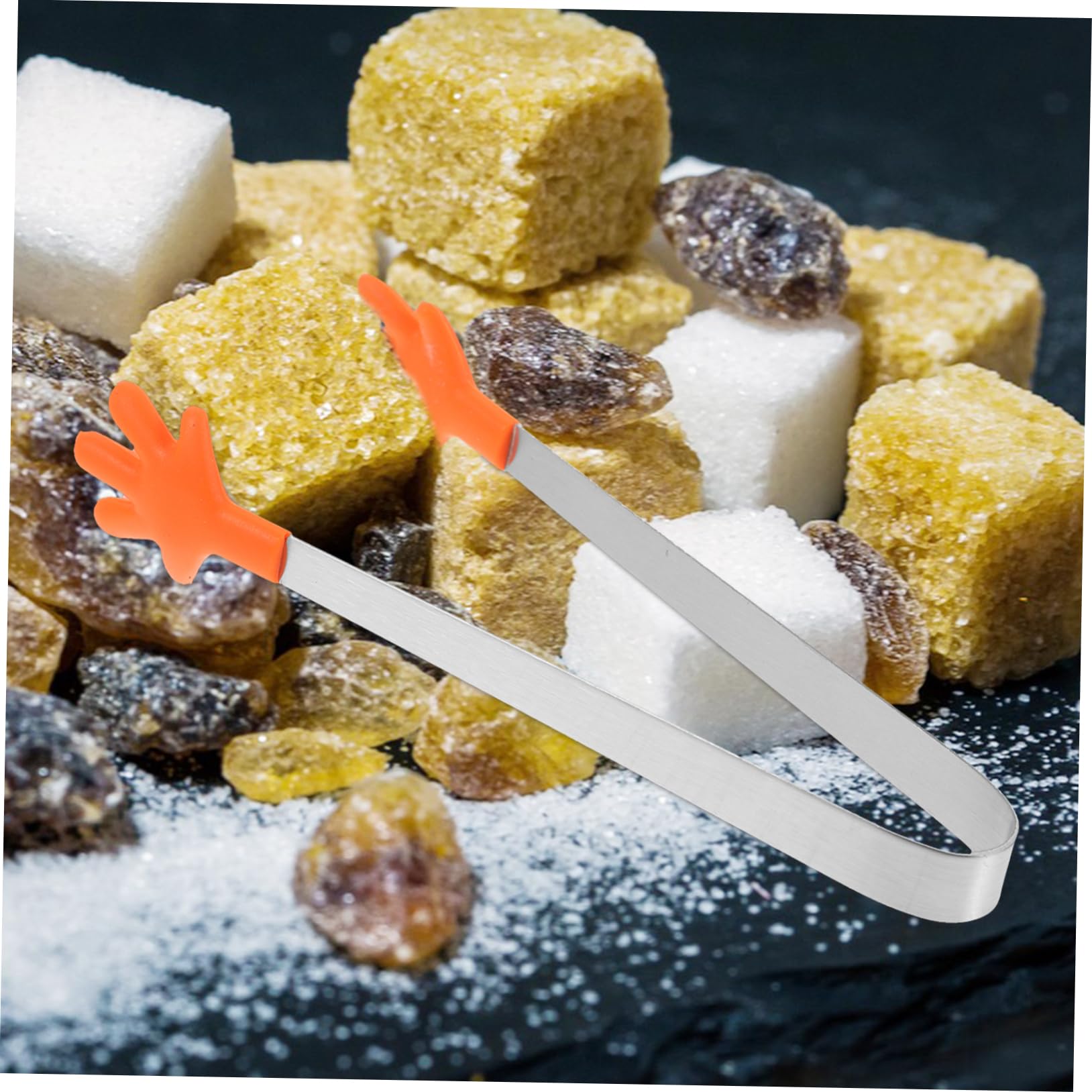 Unomor Convenient Food Tongs Multi Function for Ice Sugar Cubes and Snacks Sturdy Stainless Steel Design for and Kitchen Use