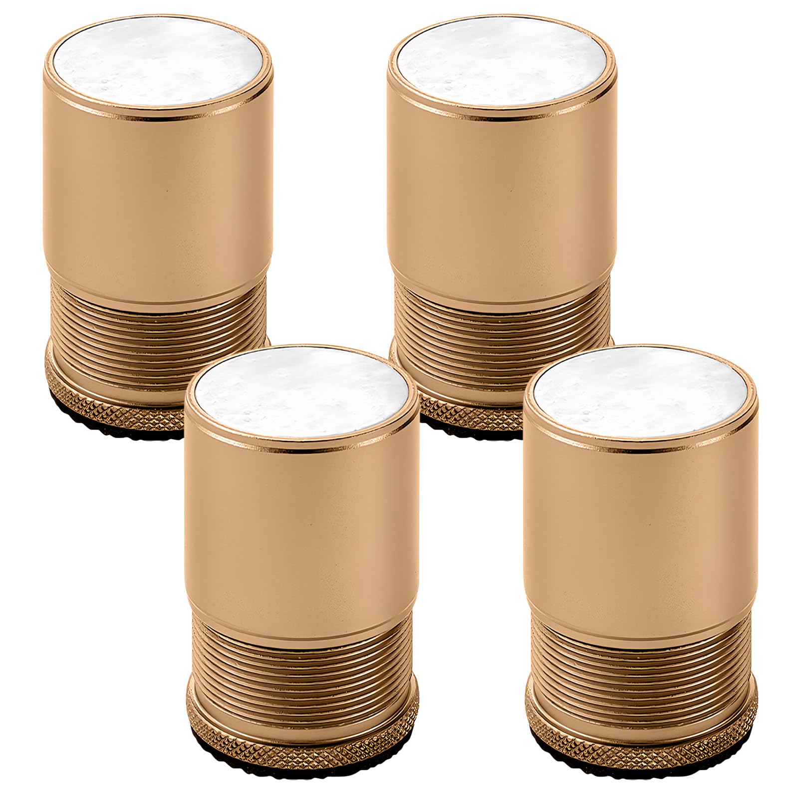 KMERCE Set of 4 Adjustable Metal Furniture Riser Bed Feet for Chair Table, Sofa, Cupboard, Bathroom Cabinet, Gold