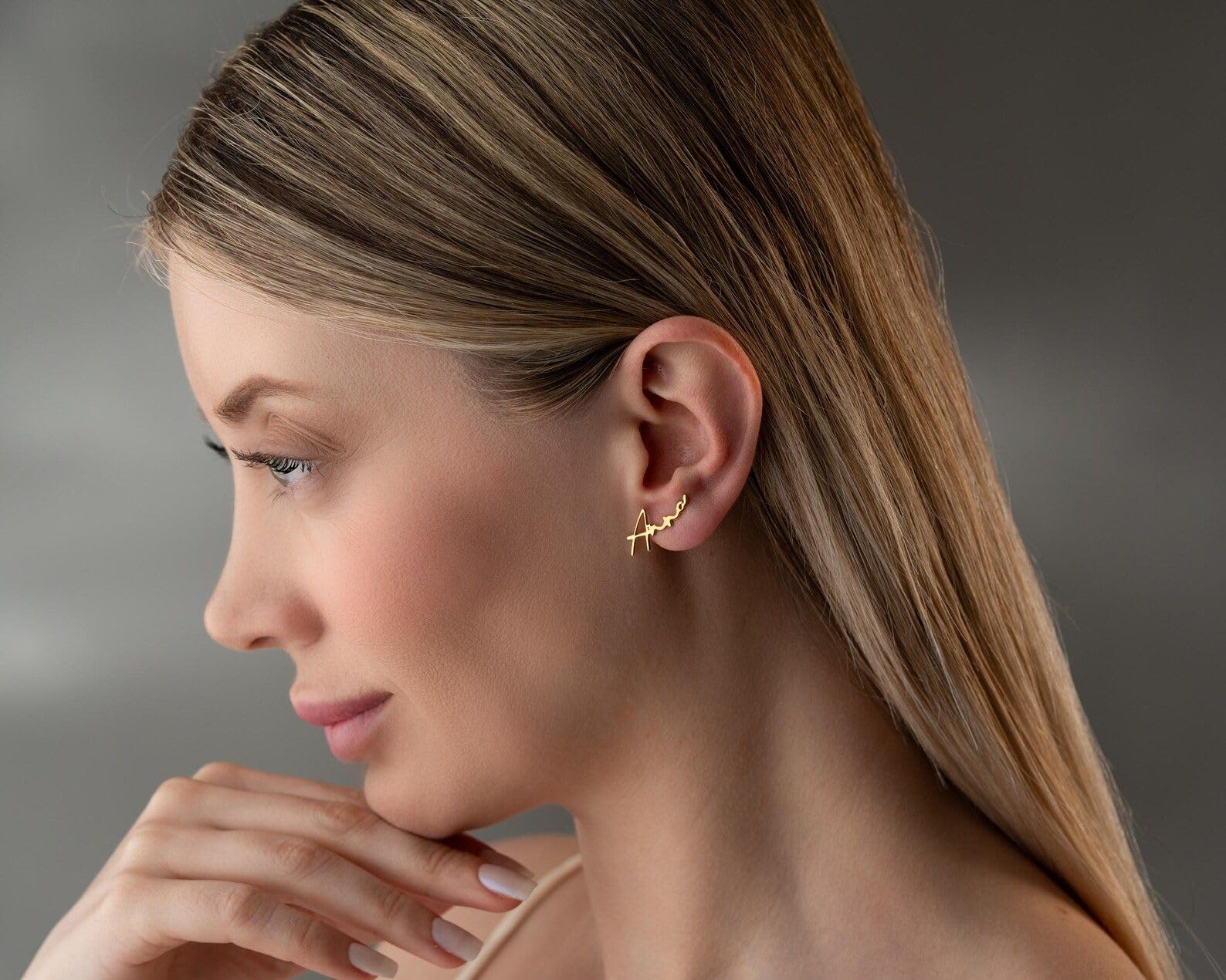Plata de ley 925 nombre Pendientes joyería manuscrita personalizada delicado para letra