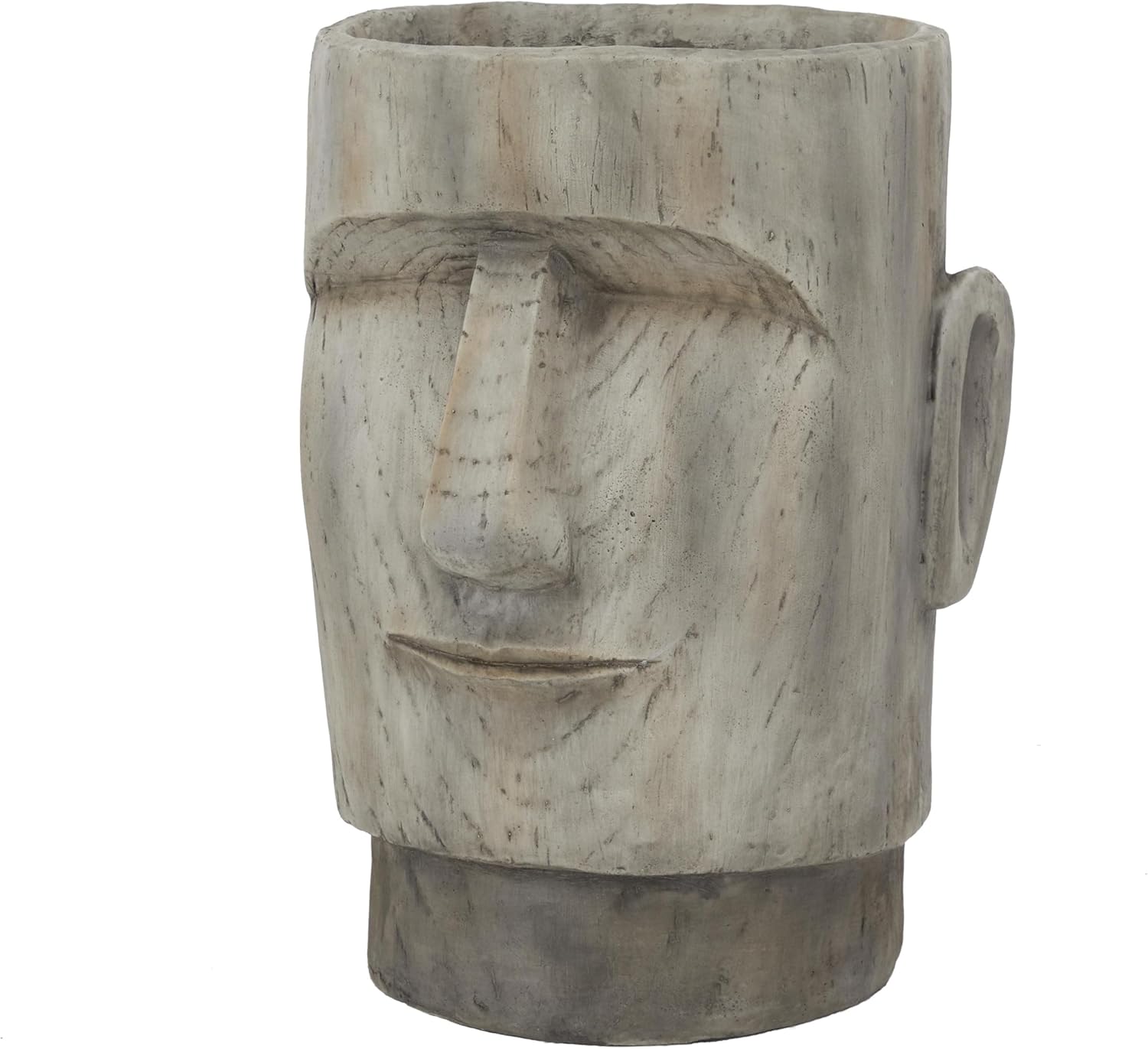 Deco 79 Magnesium Oxide Face Easter Island Planter, 13" x 14" x 18", Brown