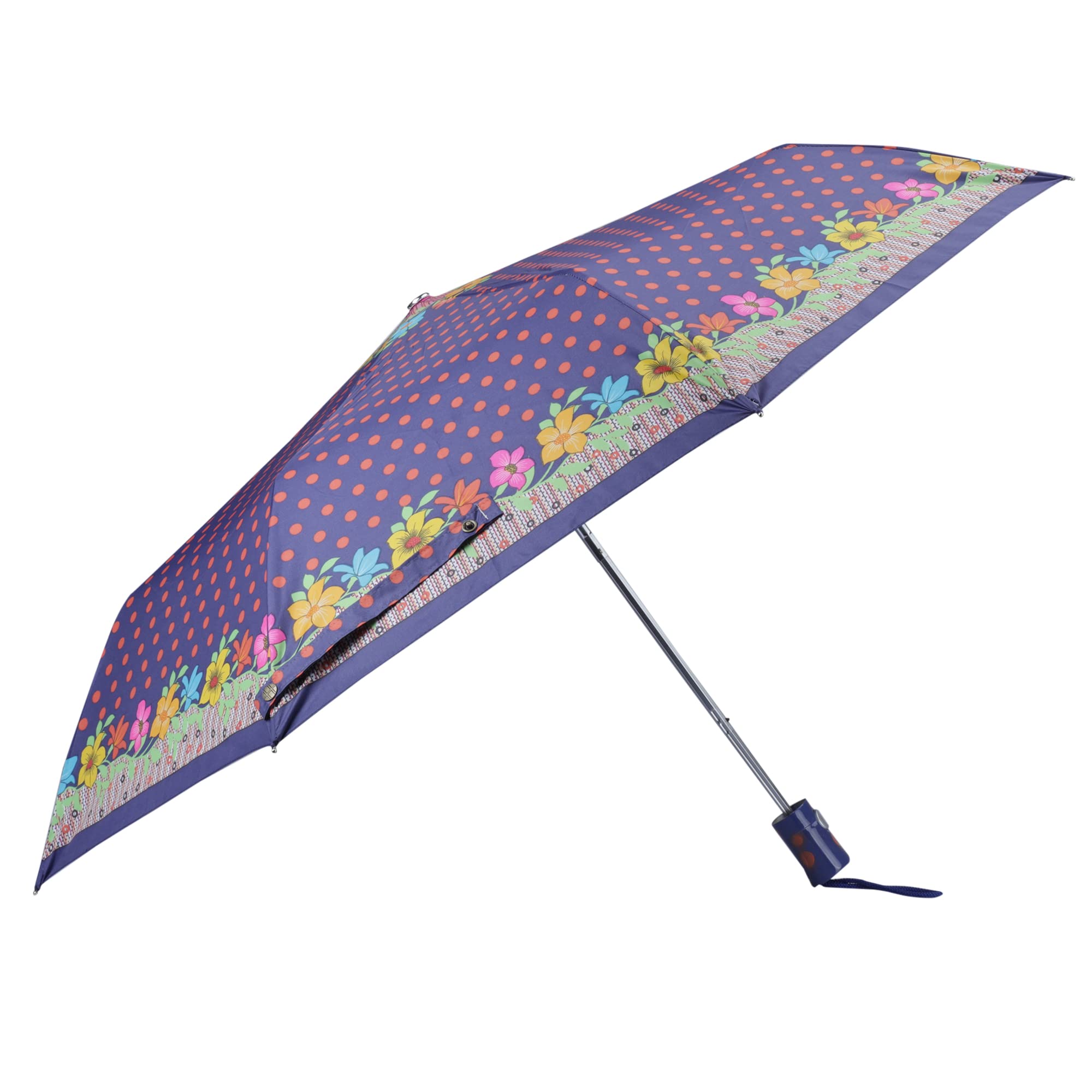 Umbrella Polka Dot Series 3 Fold Auto Open Waterproof Water Repellent Nylon Double Coated Silver Lined Umbrellas For Men and Women-image-14