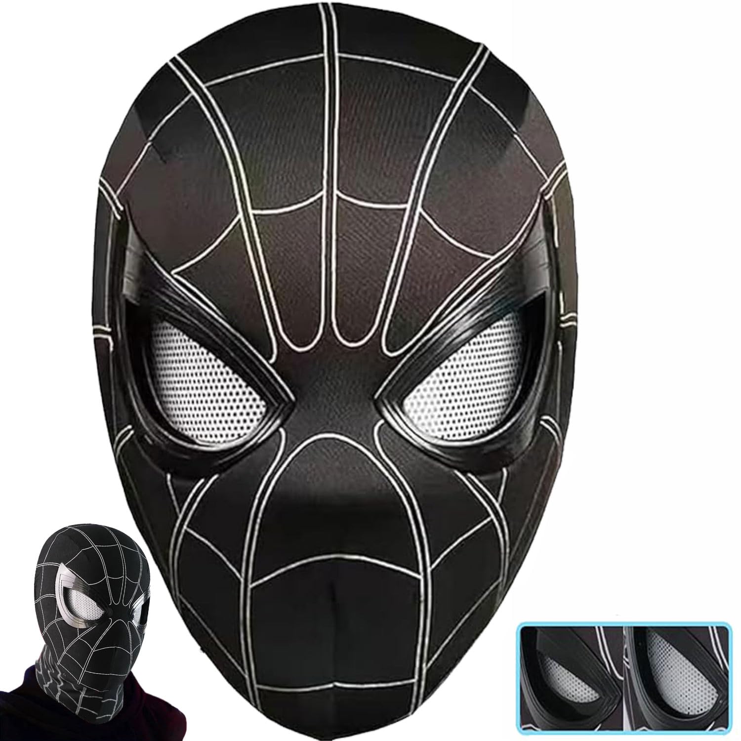 Halloween Hero Mask with Moving Eyes, Realistic Role Play Mask Costume, Birthday Gift for Big Kids/Adults
