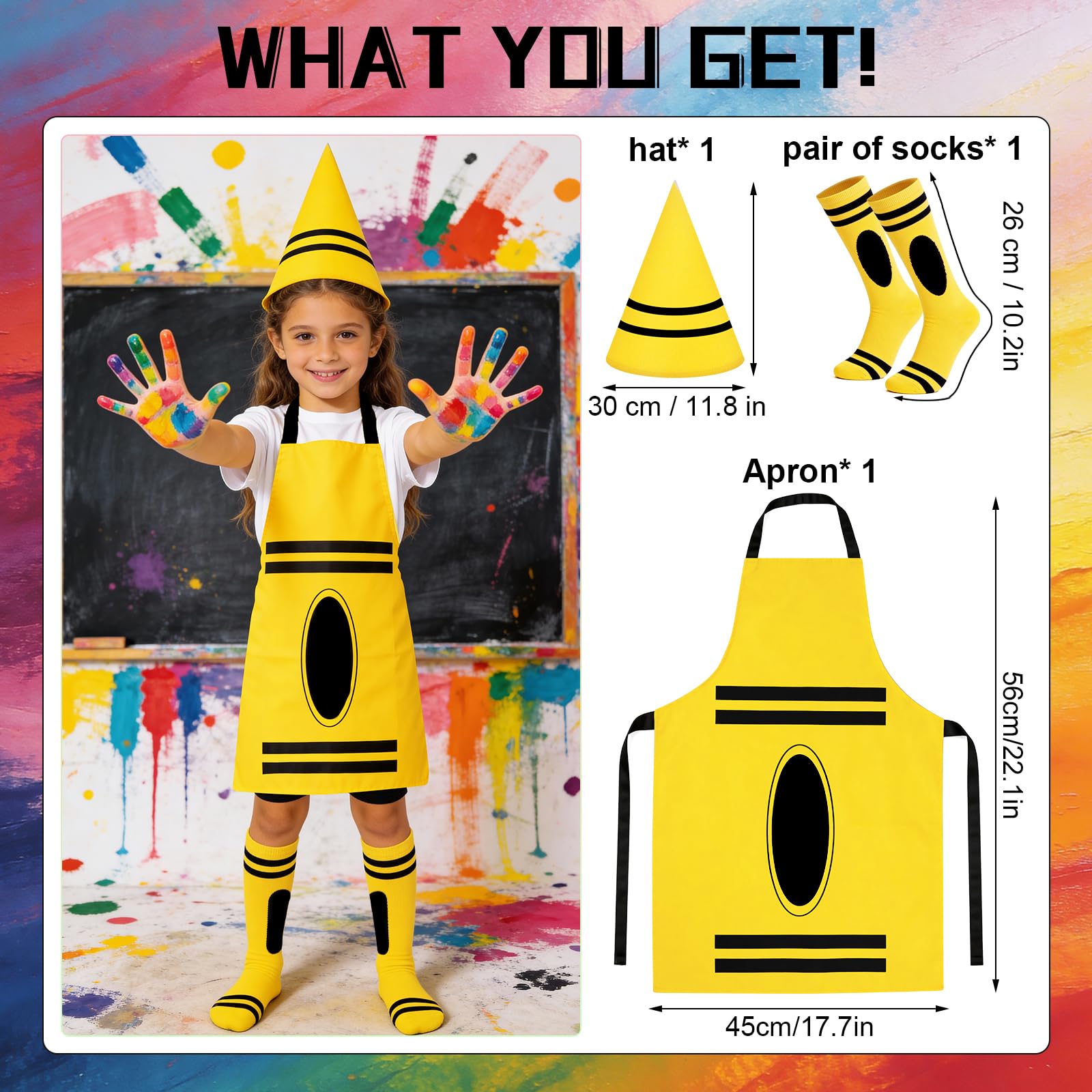 Ainvliya Crayon Apron Costume Set, World Book Day 2026 Full Costume - Image 2