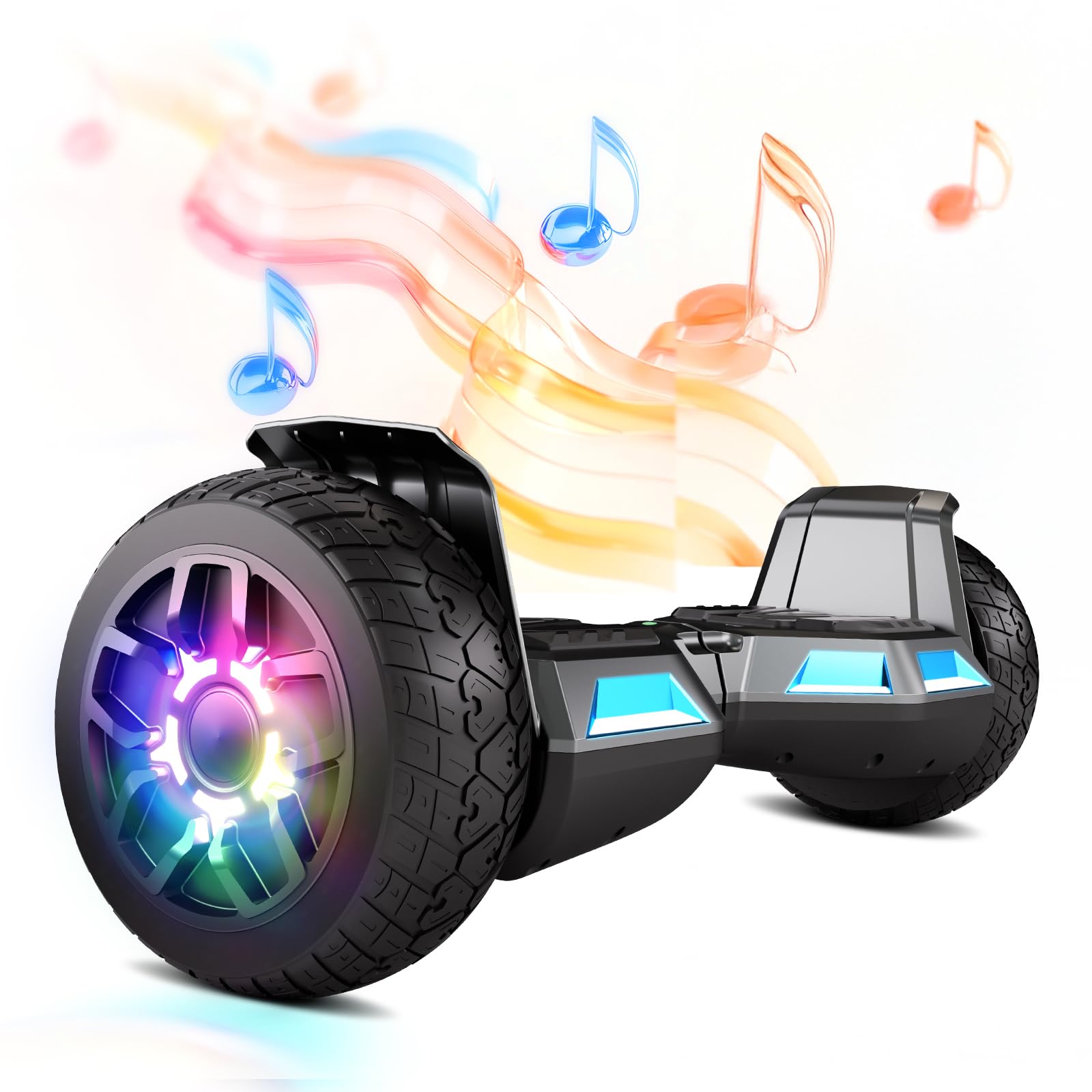 SISIGAD Hoverboard 8.5" Todo Terreno, Estándar de la UE- Bluetooth Integrado con Potente Motor, Monopatín Eléctrico Auto-Equilibrio, Regalo para Adolescentes y Adultos
