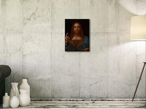 Miniatura 3 de Wieco Art Lienzo impreso Salvator Mundi, 1500 por Leonardo DA VINCI Reproducciones de arte clásico Jesús lienzo arte de pared para decoración del