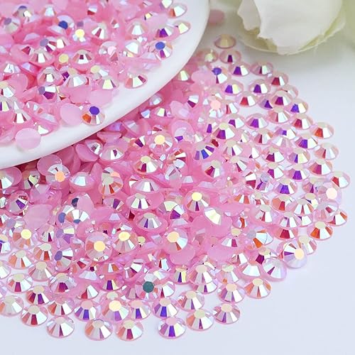 3000 diamantes de imitación de resina de 0.118 pulgadas con parte trasera plana, color rosa claro AB para tazas, botellas, vasos, decoración de