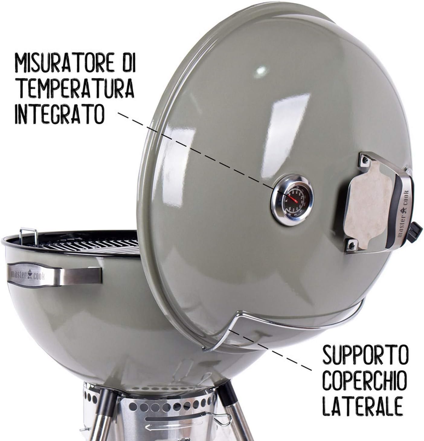 MasterCook - Barbecue a carbone con ruote 57cm MasterCook. OMAGGIO Accenditore MasterCook e bricchette 5 Kg. BBQ Compatto, barbecue con ruote, BBQ a carbone, barbecue portatile MasterCook - Barbecue a carbone con ruote 57cm MasterCook. OMAGGIO Accenditore MasterCook e bricchette 5 Kg. BBQ Compatto, barbecue con ruote, BBQ a carbone, barbecue portatile